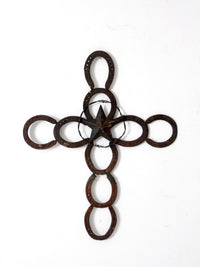 vintage horseshoe wall cross with star