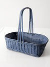 vintage blue wicker basket