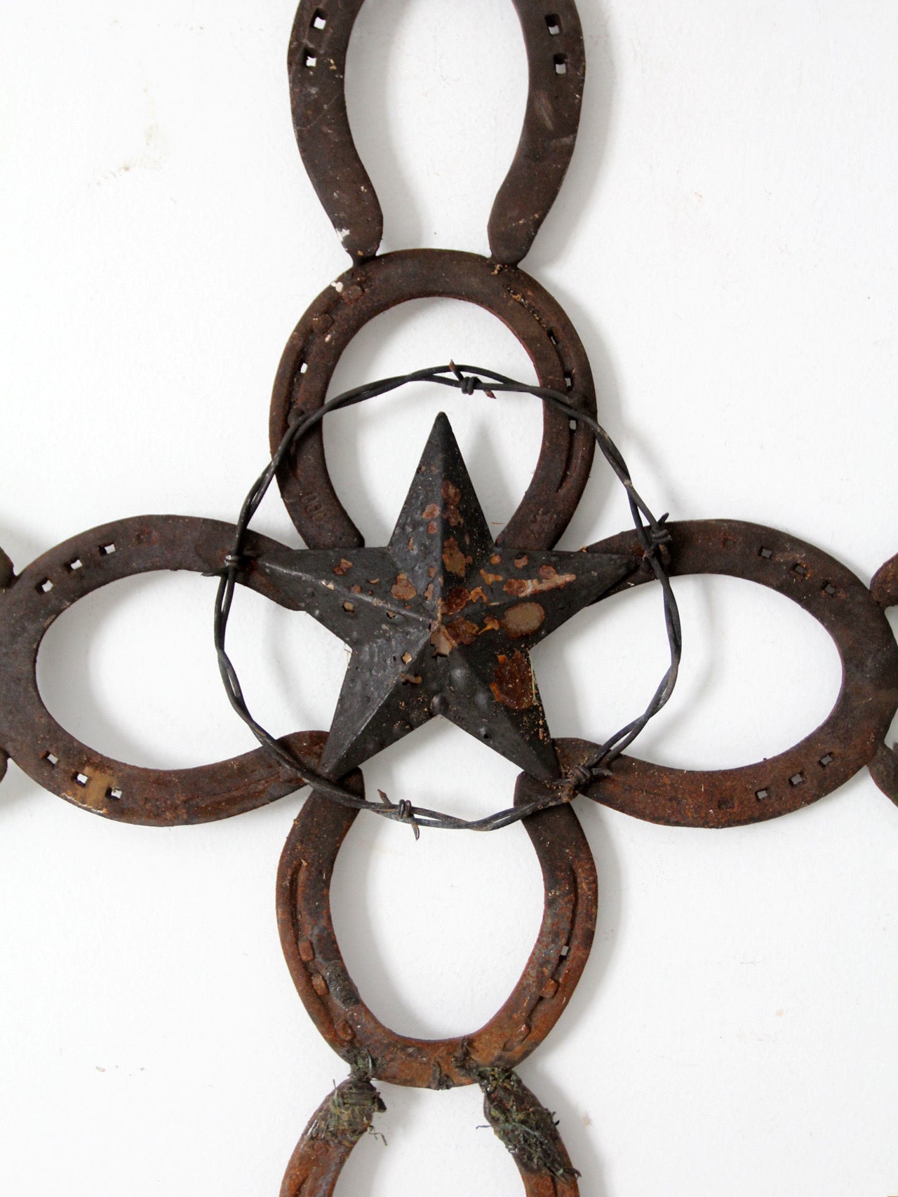 vintage horseshoe wall cross with star