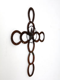 vintage horseshoe wall cross with star