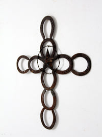 vintage horseshoe wall cross with star