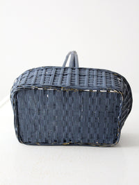 vintage blue wicker basket