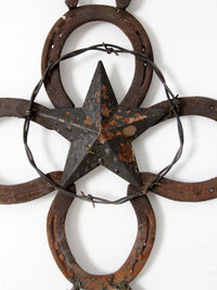 vintage horseshoe wall cross with star
