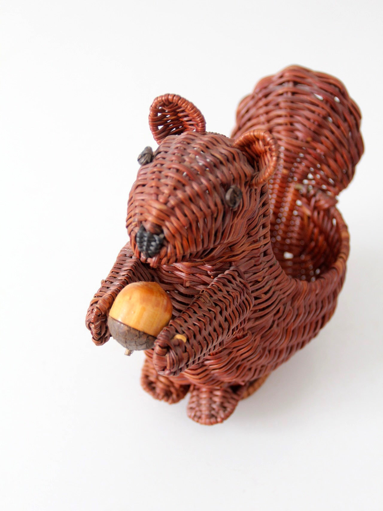 vintage wicker squirrel basket