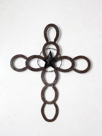 vintage horseshoe wall cross with star
