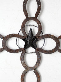 vintage horseshoe wall cross with star