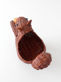 vintage wicker squirrel basket