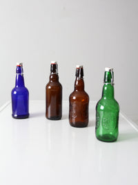 vintage swing-top bottles set of 4