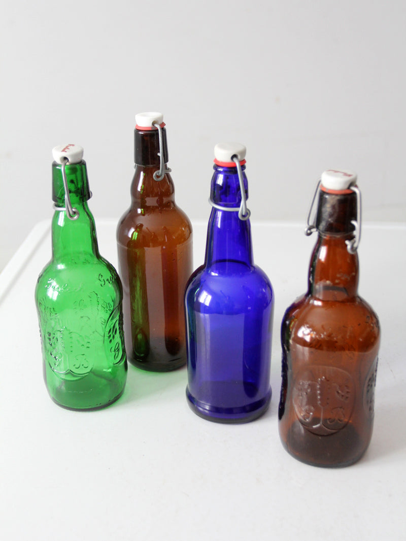 vintage swing-top bottles set of 4