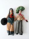 vintage Mexican folk art dolls pair