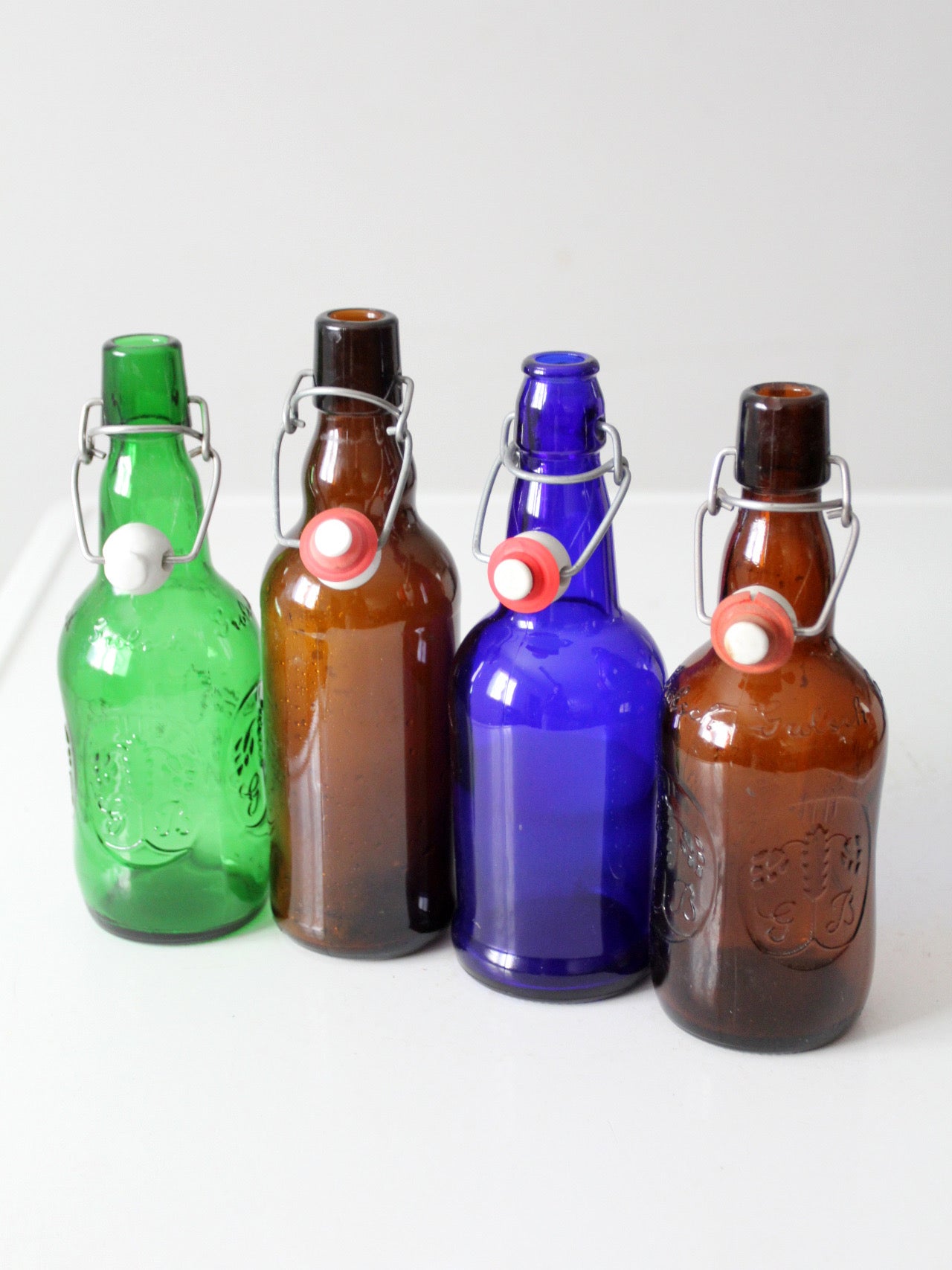 vintage swing-top bottles set of 4