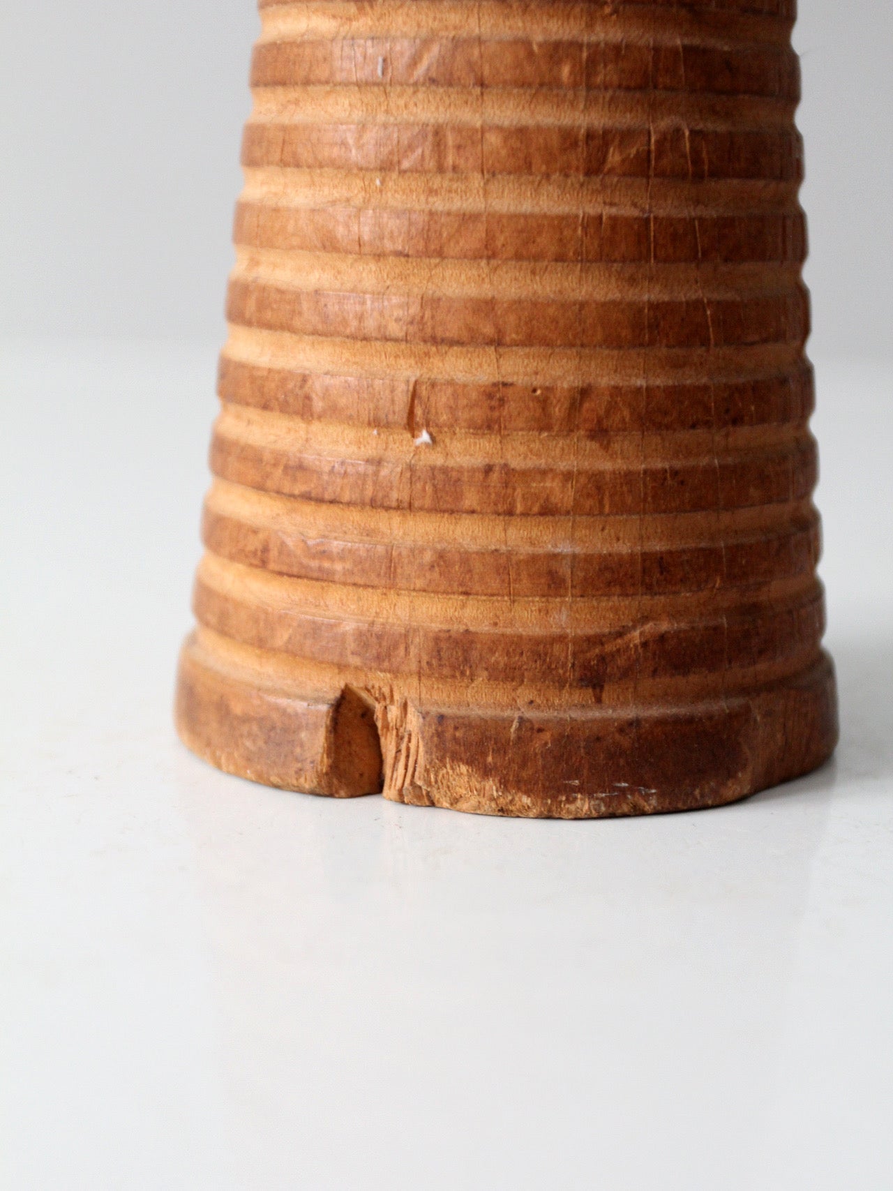 vintage Canadian wooden textile spool