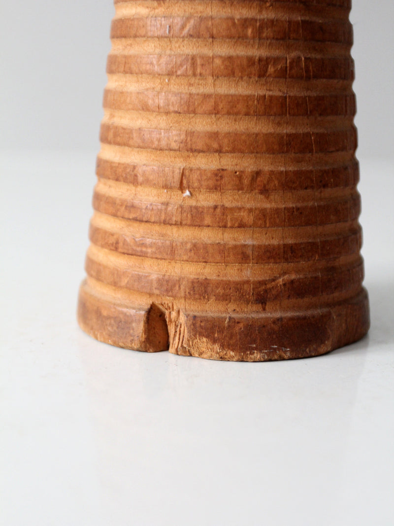 vintage Canadian wooden textile spool