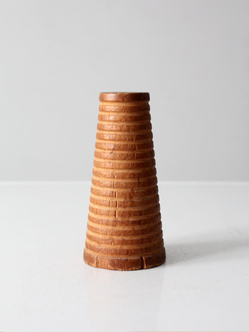 vintage Canadian wooden textile spool