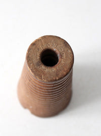 vintage Canadian wooden textile spool