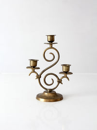 vintage Spanish Revival brass candleabra