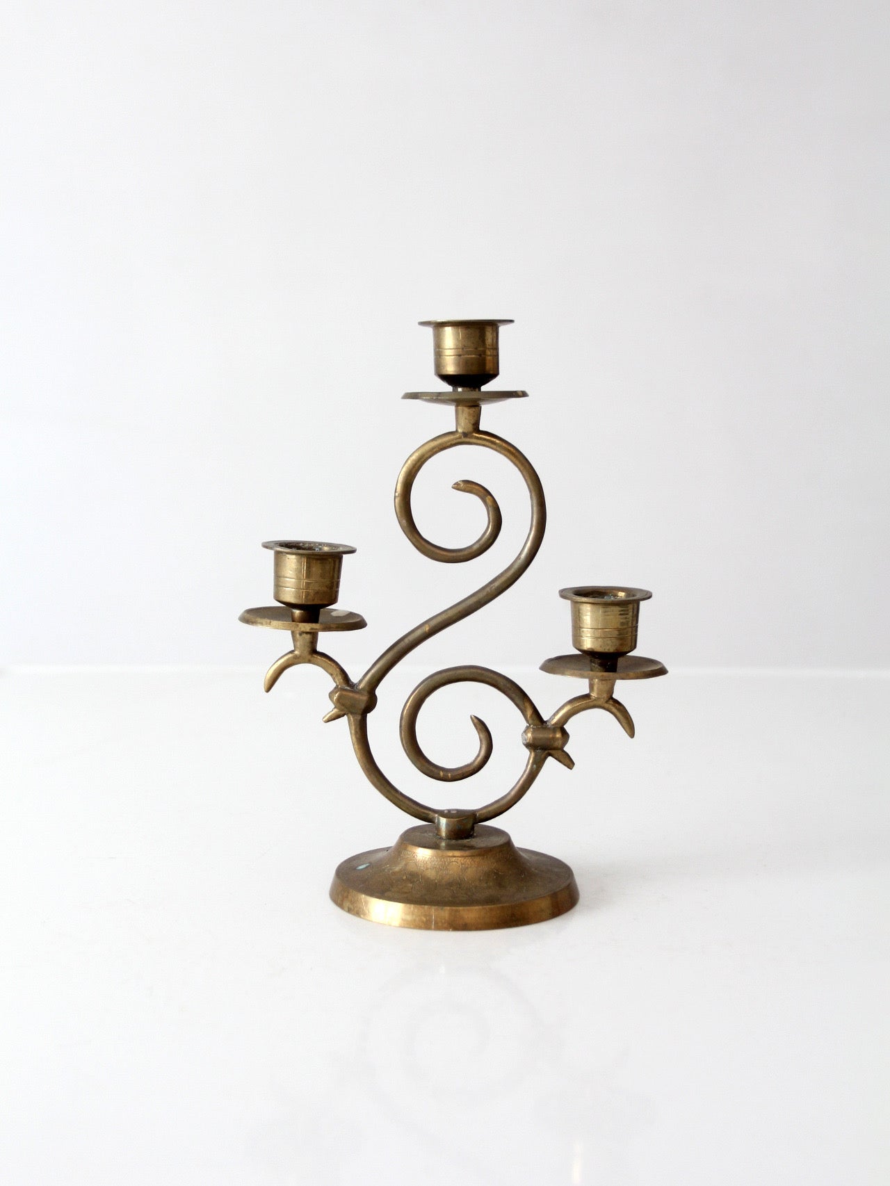 vintage Spanish Revival brass candleabra