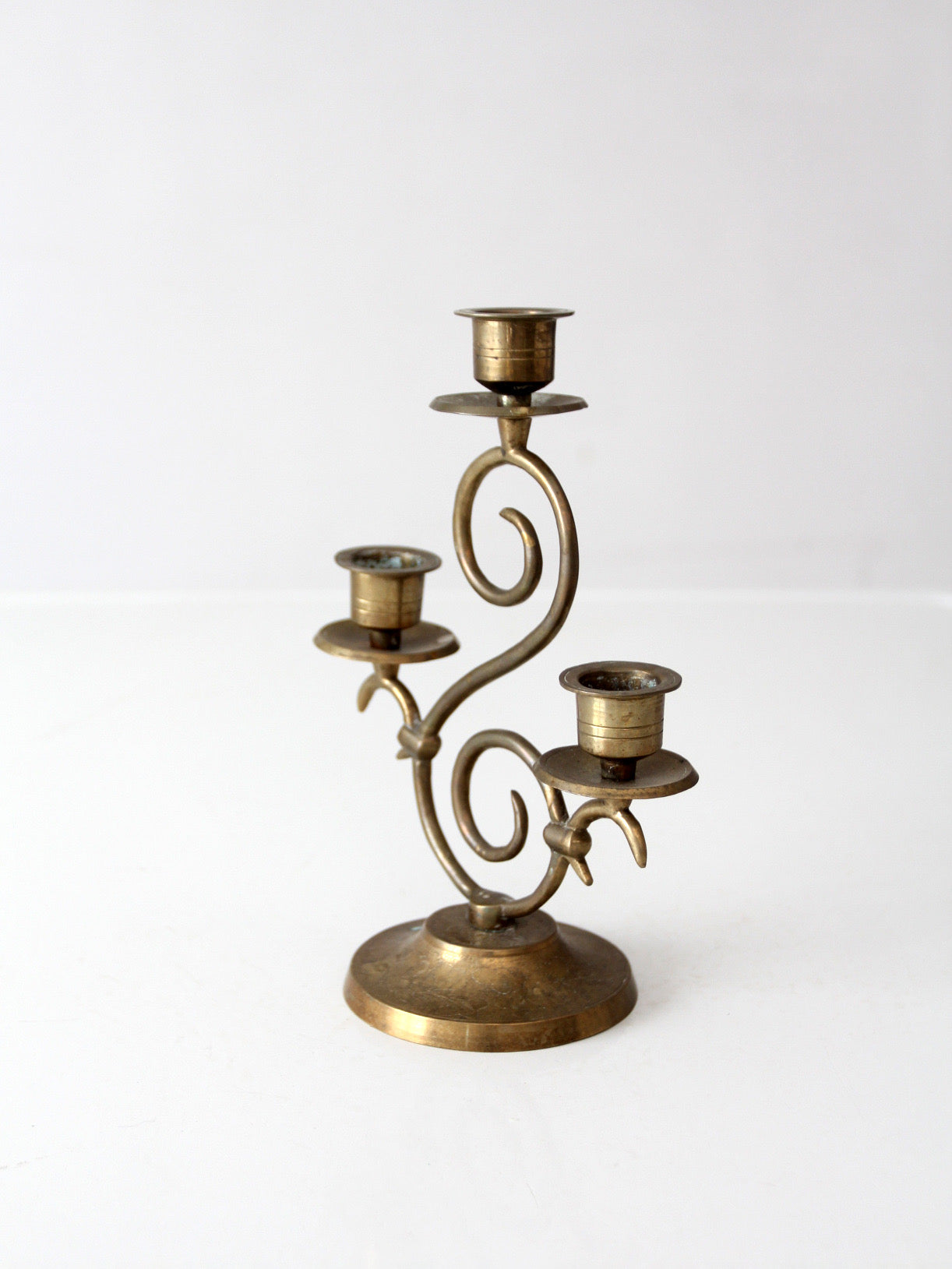 vintage Spanish Revival brass candleabra