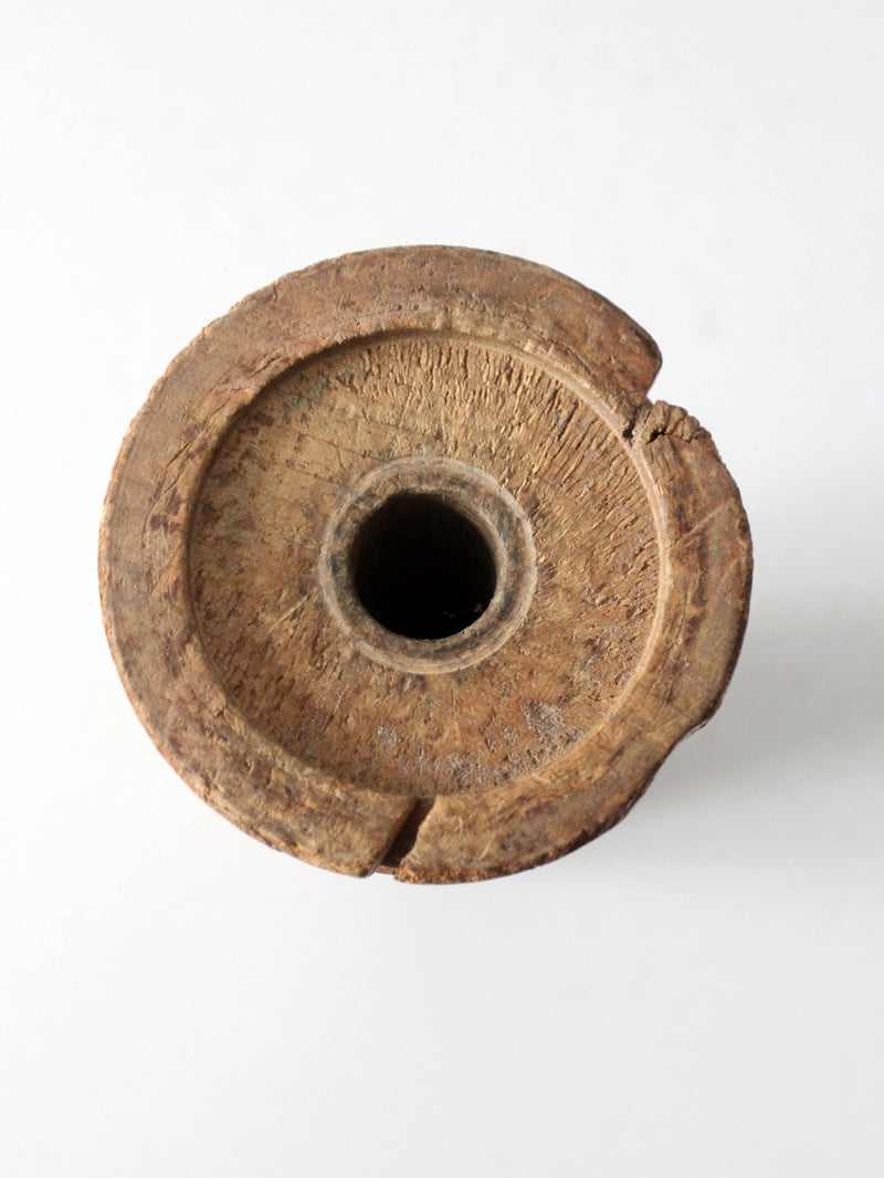 vintage Canadian wooden textile spool