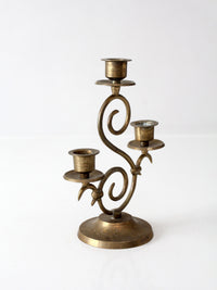 vintage Spanish Revival brass candleabra