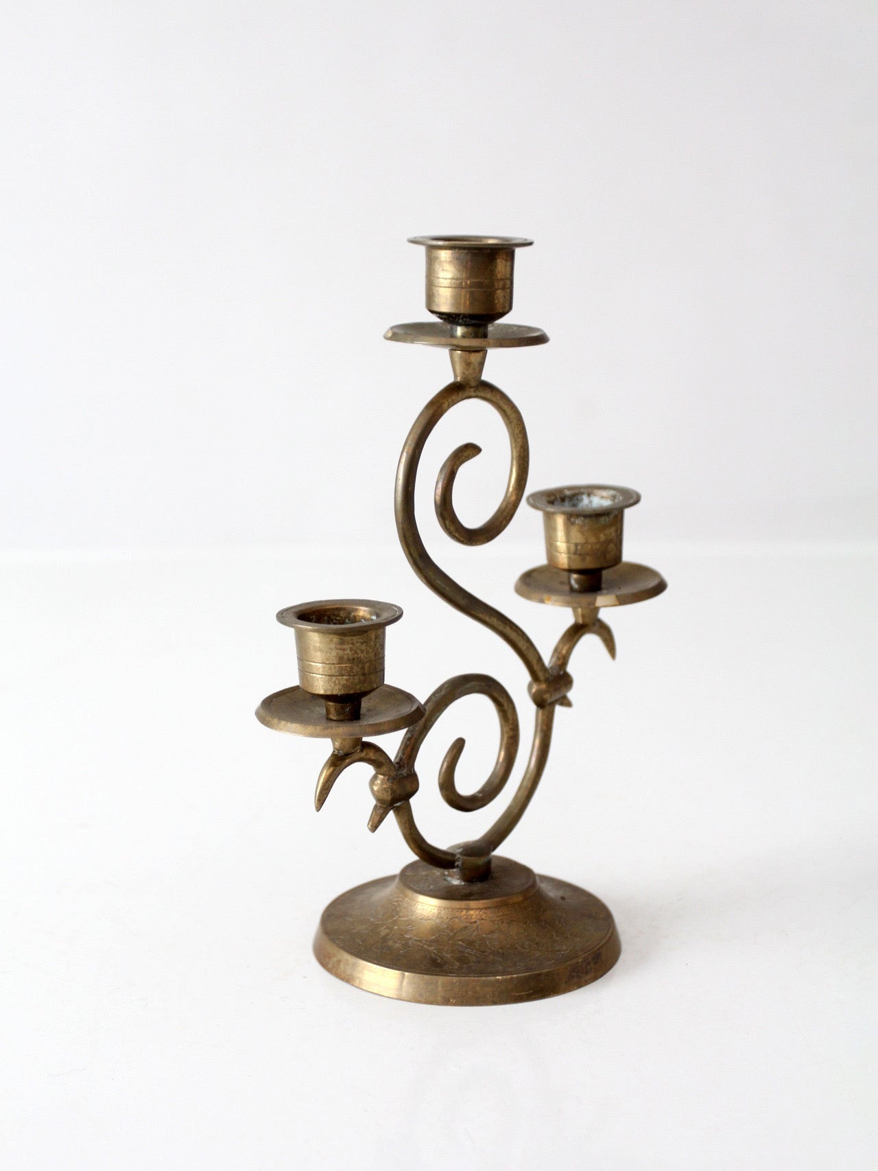 vintage Spanish Revival brass candleabra