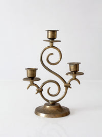 vintage Spanish Revival brass candleabra