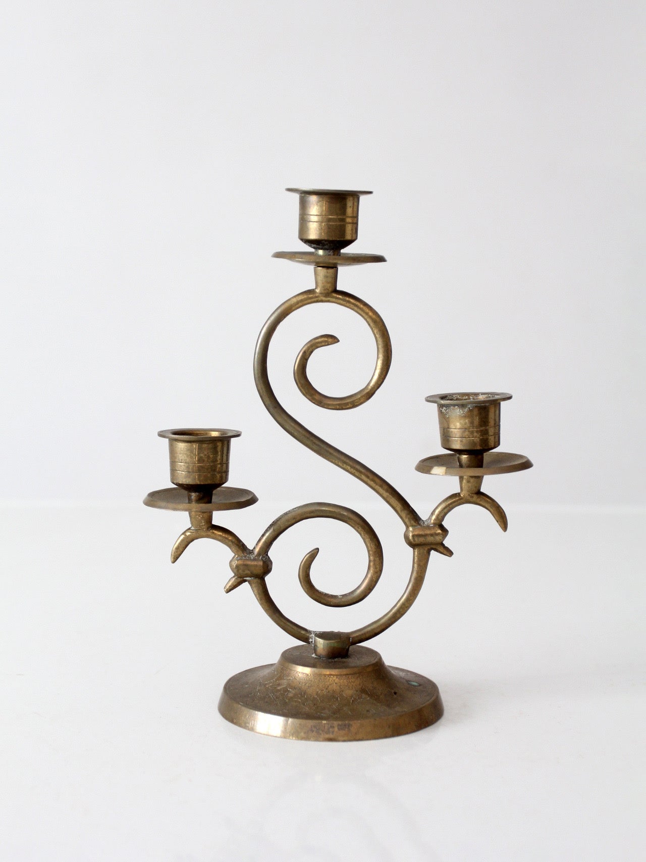 vintage Spanish Revival brass candleabra