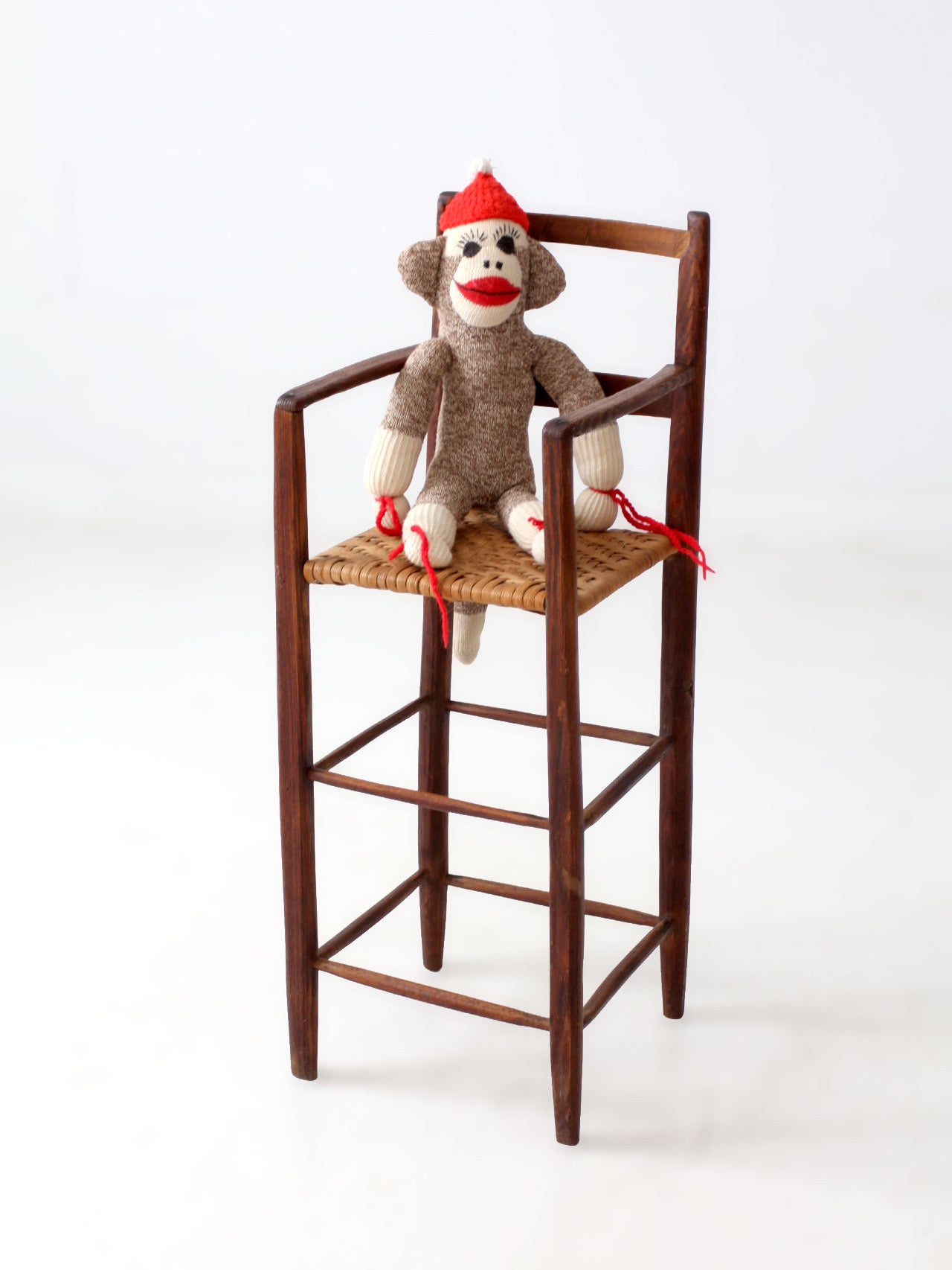 antique child's woven seat high chair