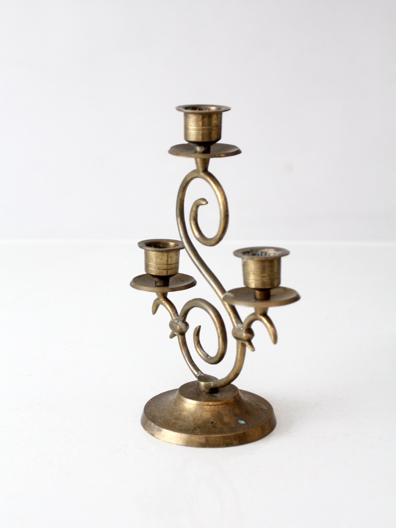 vintage Spanish Revival brass candleabra