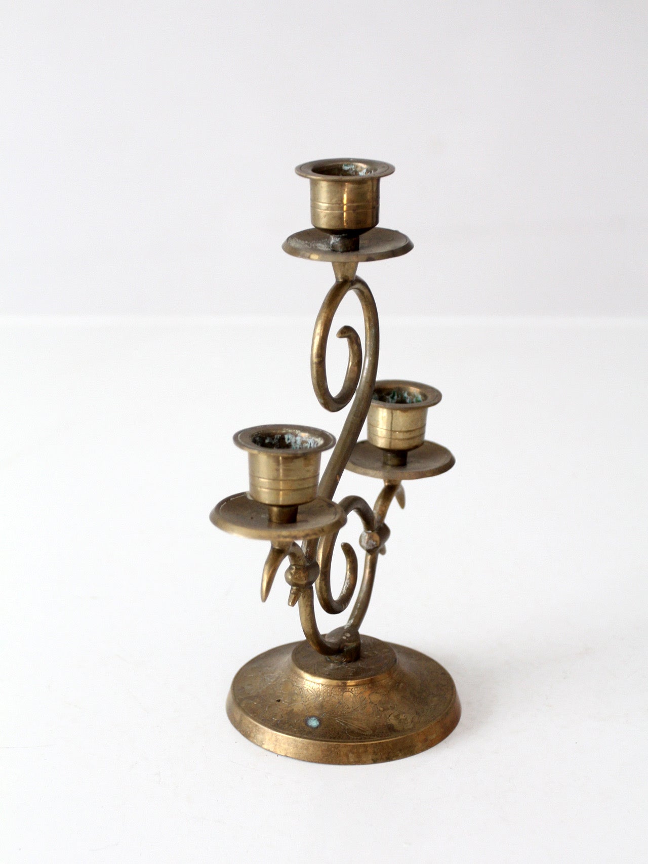 vintage Spanish Revival brass candleabra
