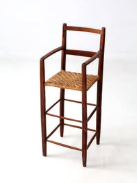 antique child's woven seat high chair