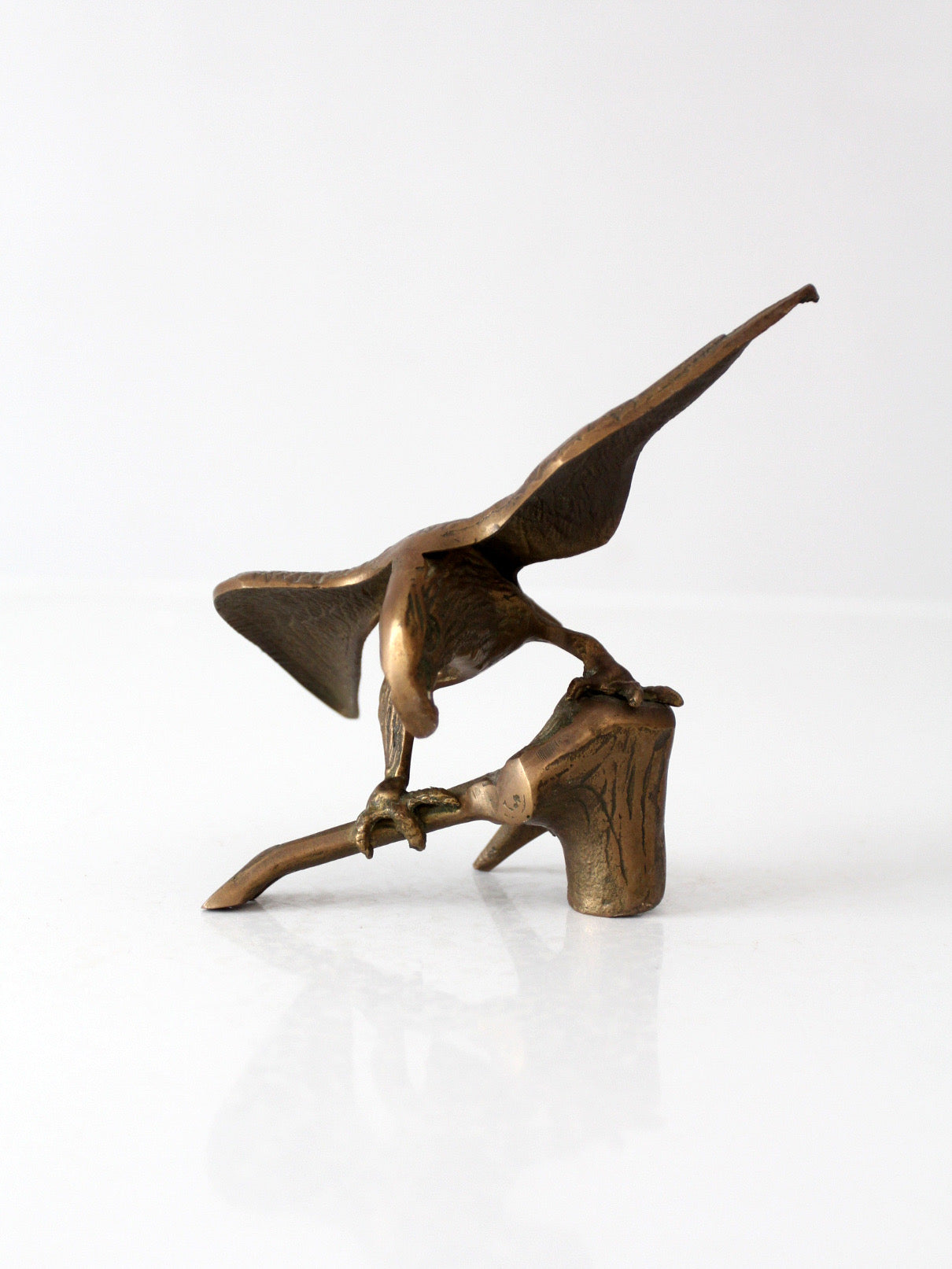 mid-century brass eagle sculpture
