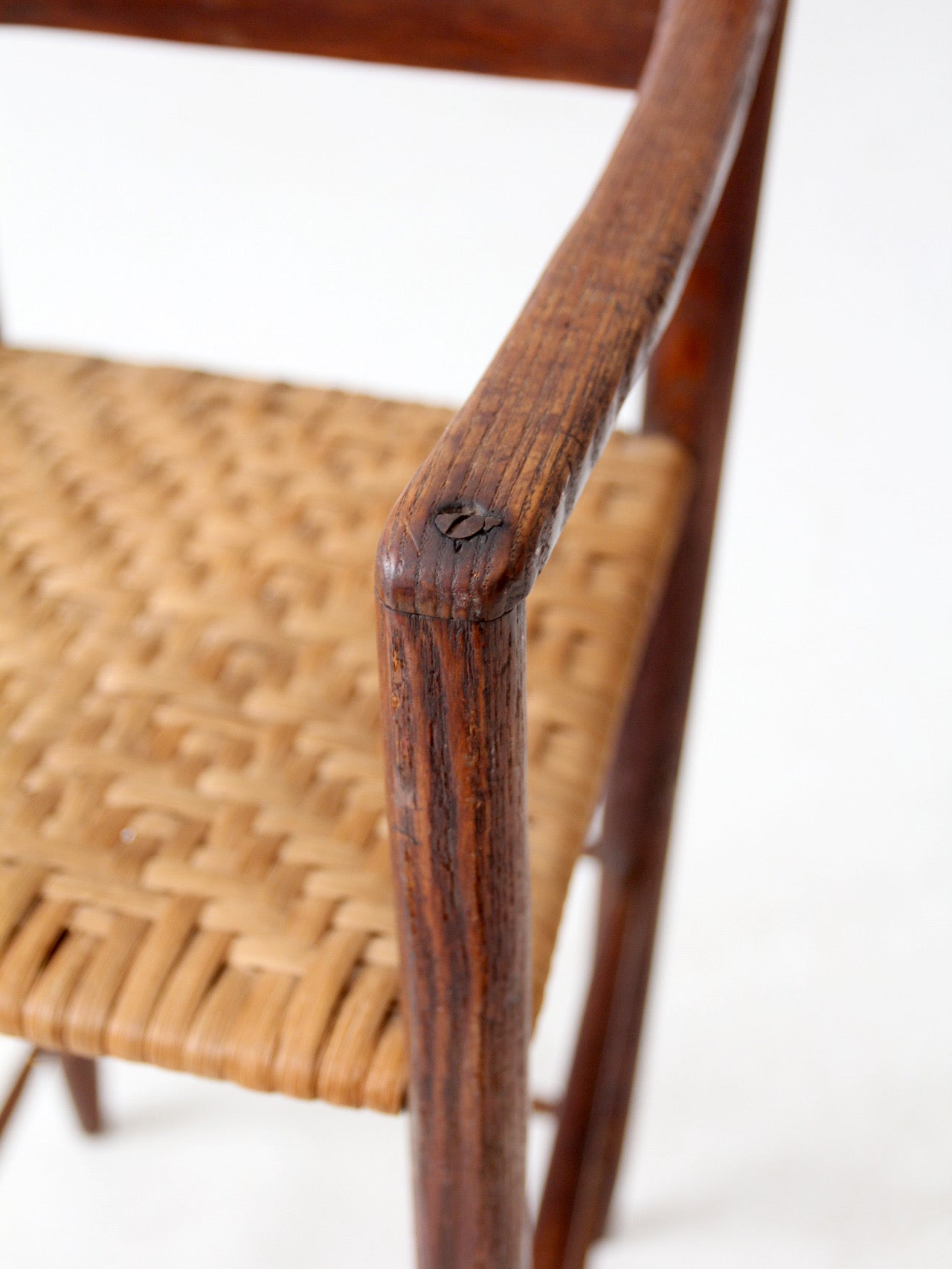 antique child's woven seat high chair