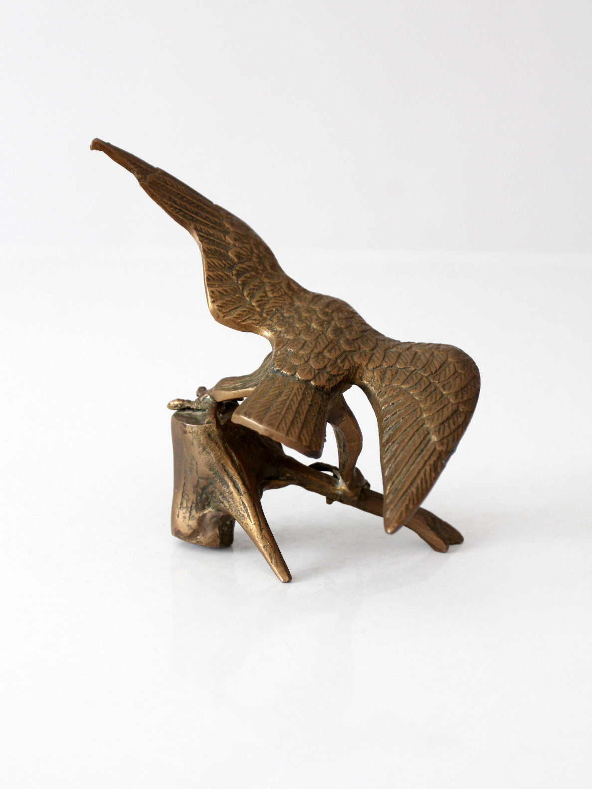mid-century brass eagle sculpture
