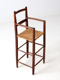 antique child's woven seat high chair