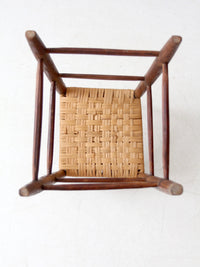 antique child's woven seat high chair