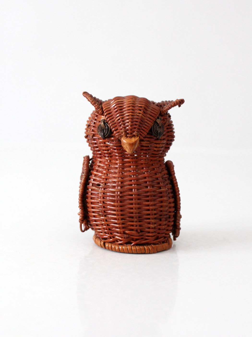 vintage wicker owl basket