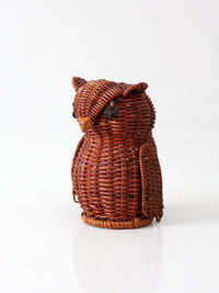vintage wicker owl basket