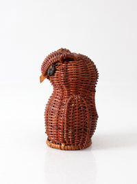 vintage wicker owl basket