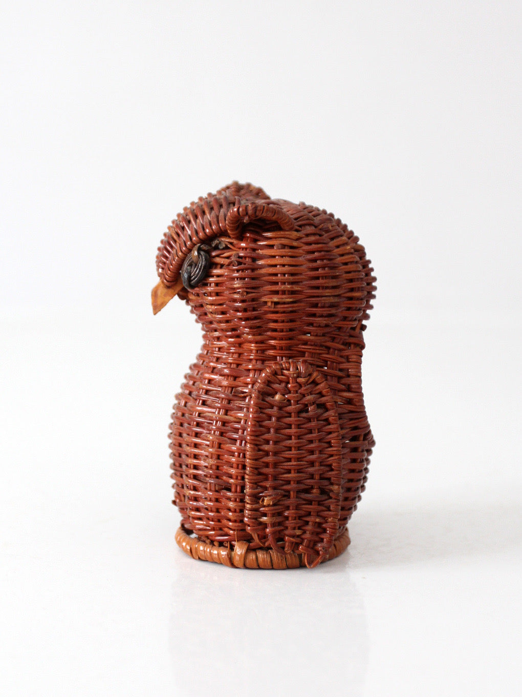 vintage wicker owl basket