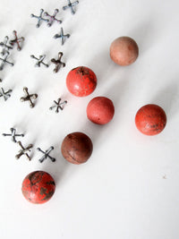 vintage jacks set in glass bail-lid jar