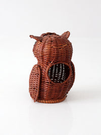 vintage wicker owl basket