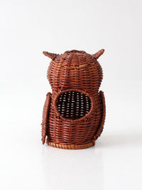 vintage wicker owl basket