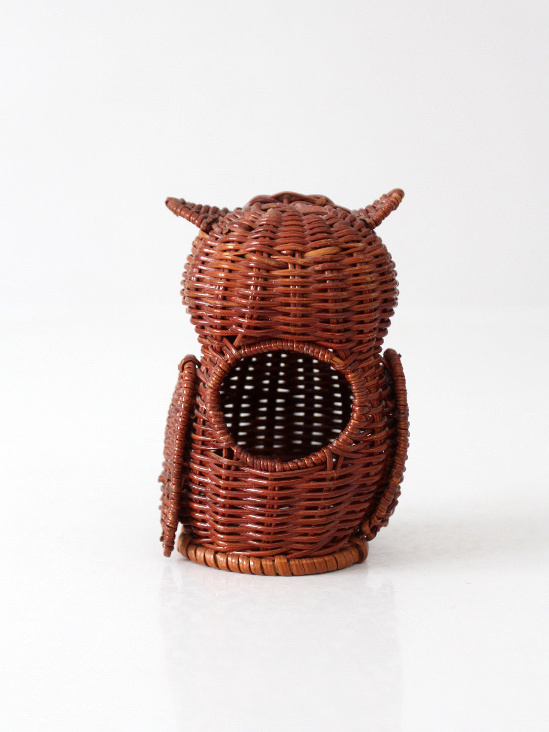 vintage wicker owl basket