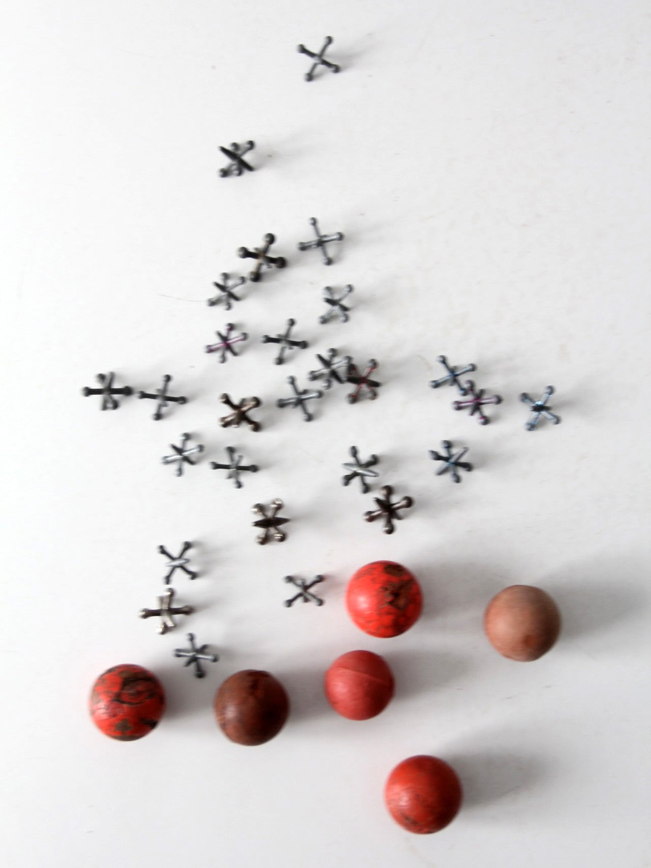 vintage jacks set in glass bail-lid jar