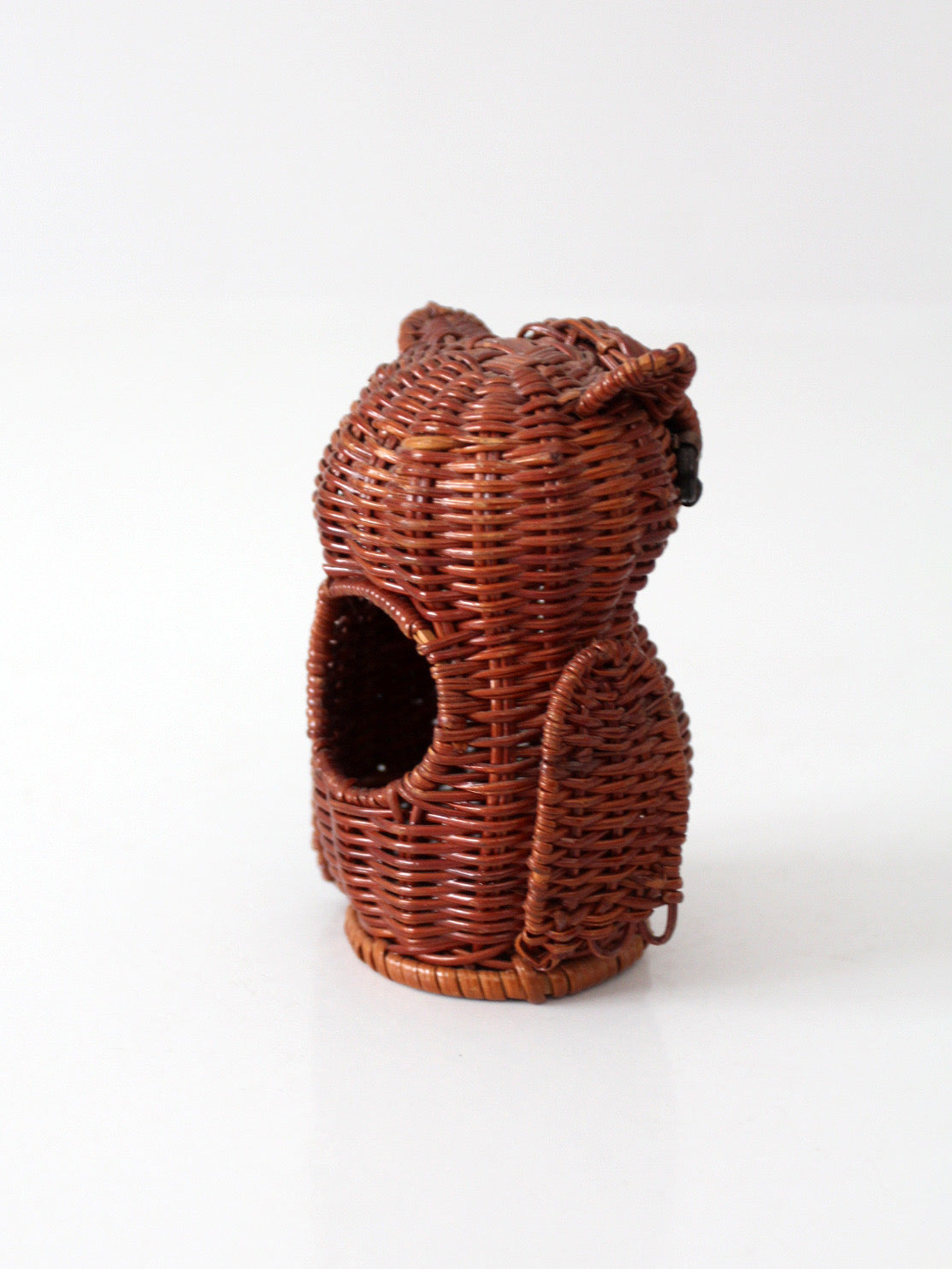 vintage wicker owl basket