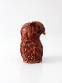 vintage wicker owl basket