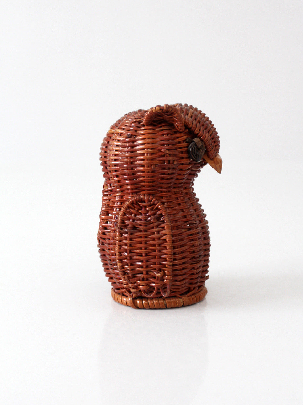 vintage wicker owl basket
