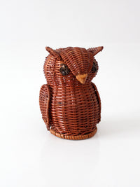 vintage wicker owl basket