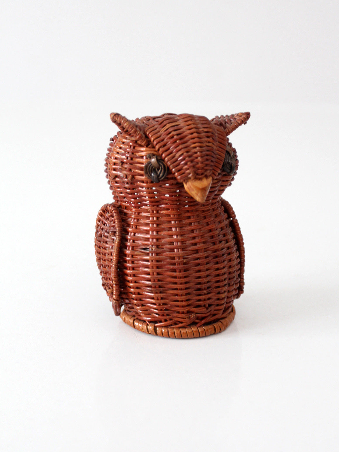 vintage wicker owl basket